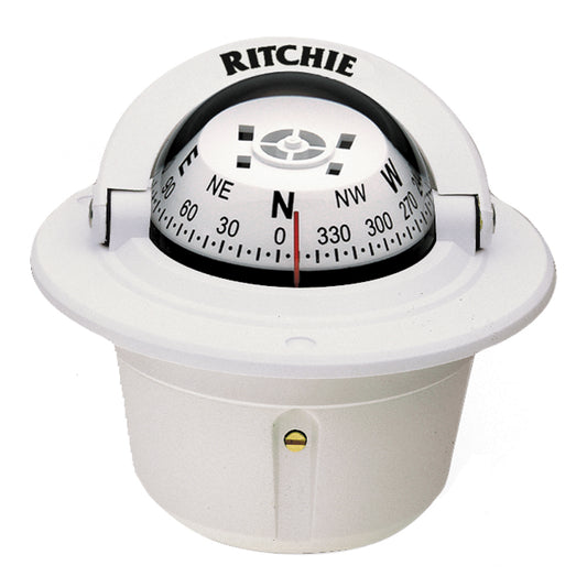 Ritchie F-50W Explorer Compass - Flush Mount - White [F-50W] - First Stop Marine