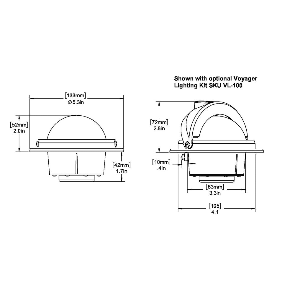 Ritchie RU-90 Voyager Compass - Flush Mount - Black [RU-90] - First Stop Marine