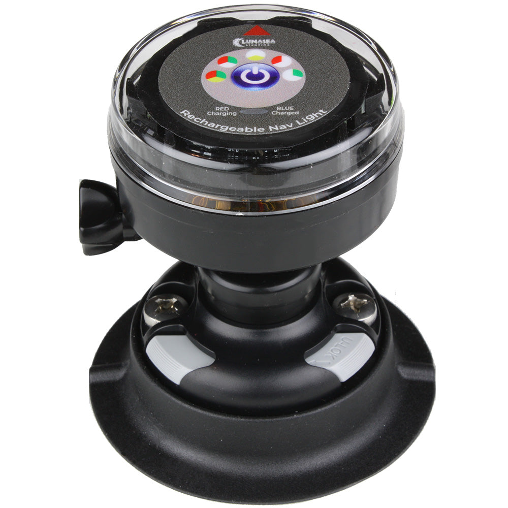 Lunasea Rechargeable Tri-Color Portable Navigation Light w/RailBlaza Quikport Mount - Black [LLB-72BK-UB-01]