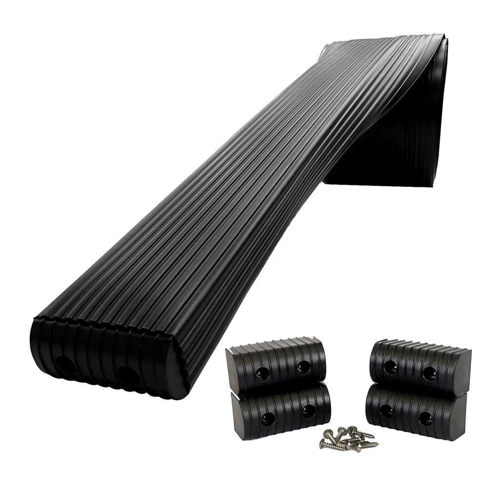 Caliber BunkWrap Kit - Black 16' x 2" x 4" Roll + 4 Caps + HRDW Roll + 4 Endcaps  Stainless Steel Hardware [23050-BK] - First Stop Marine