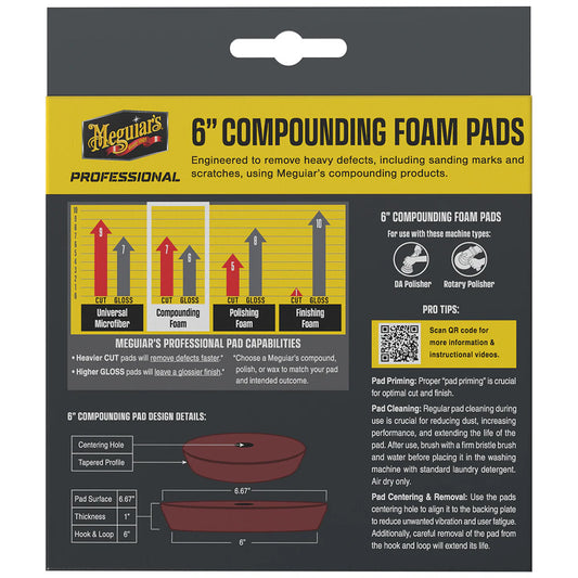Meguiar's Professional 6" Compounding Foam Pads *2-Pack [M6CFP2] - First Stop Marine
