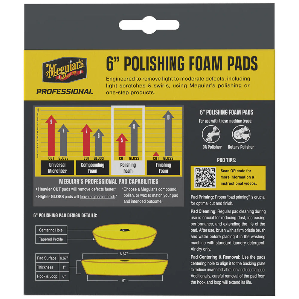 Meguiar's Professional 6" Polishing Foam Pads *2-Pack [M6PFP2] - First Stop Marine