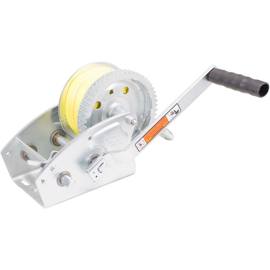 Load Rite Two-Speed Trailer Winch - 3200lbs - 25' Yellow Heavy Duty Strap [6089.30]