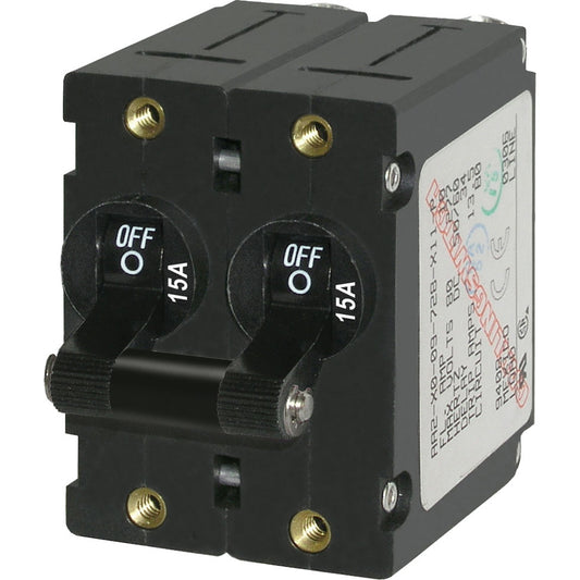 Blue Sea 7234 A-Series Double Pole Toggle - 15A - Black [7234] - First Stop Marine