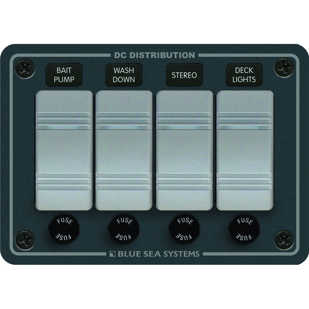 Blue Sea 8262 Waterproof Panel 4 Position - Slate Grey [8262] - First Stop Marine