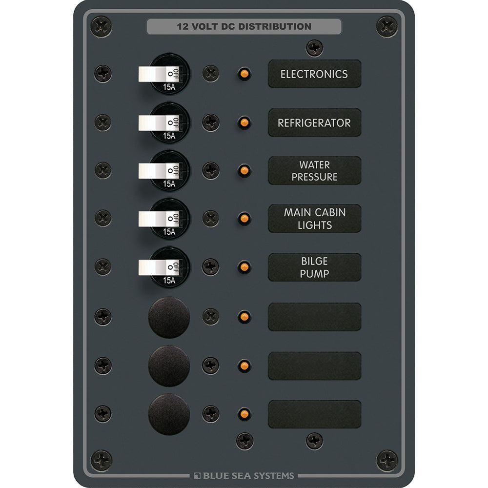 Blue Sea 8023 DC 8 Position Circuit Breaker - White Switches [8023] - First Stop Marine