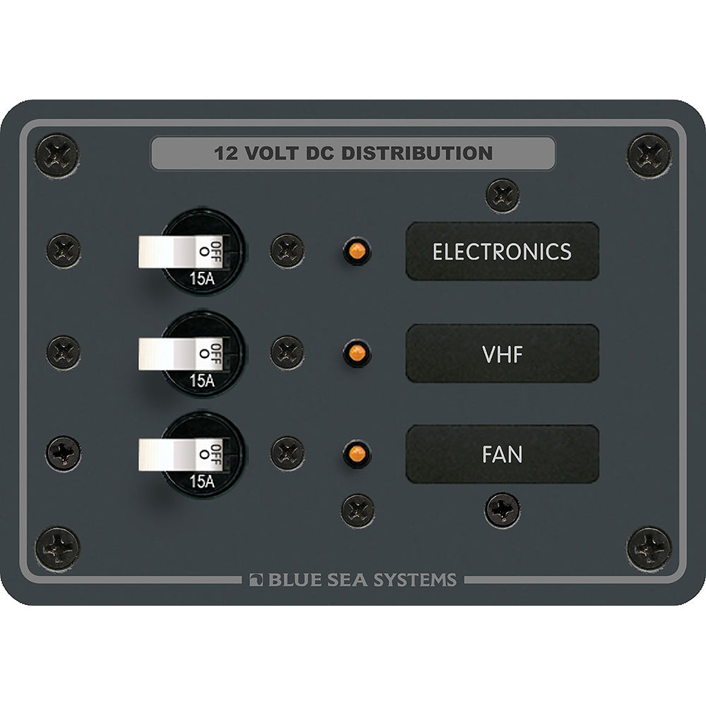 Blue Sea 8025 DC 3 Position Breaker Panel - White Switches [8025] - First Stop Marine