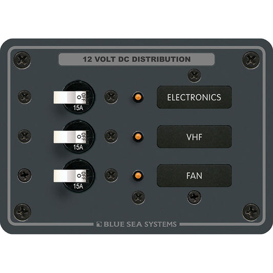 Blue Sea 8025 DC 3 Position Breaker Panel - White Switches [8025] - First Stop Marine