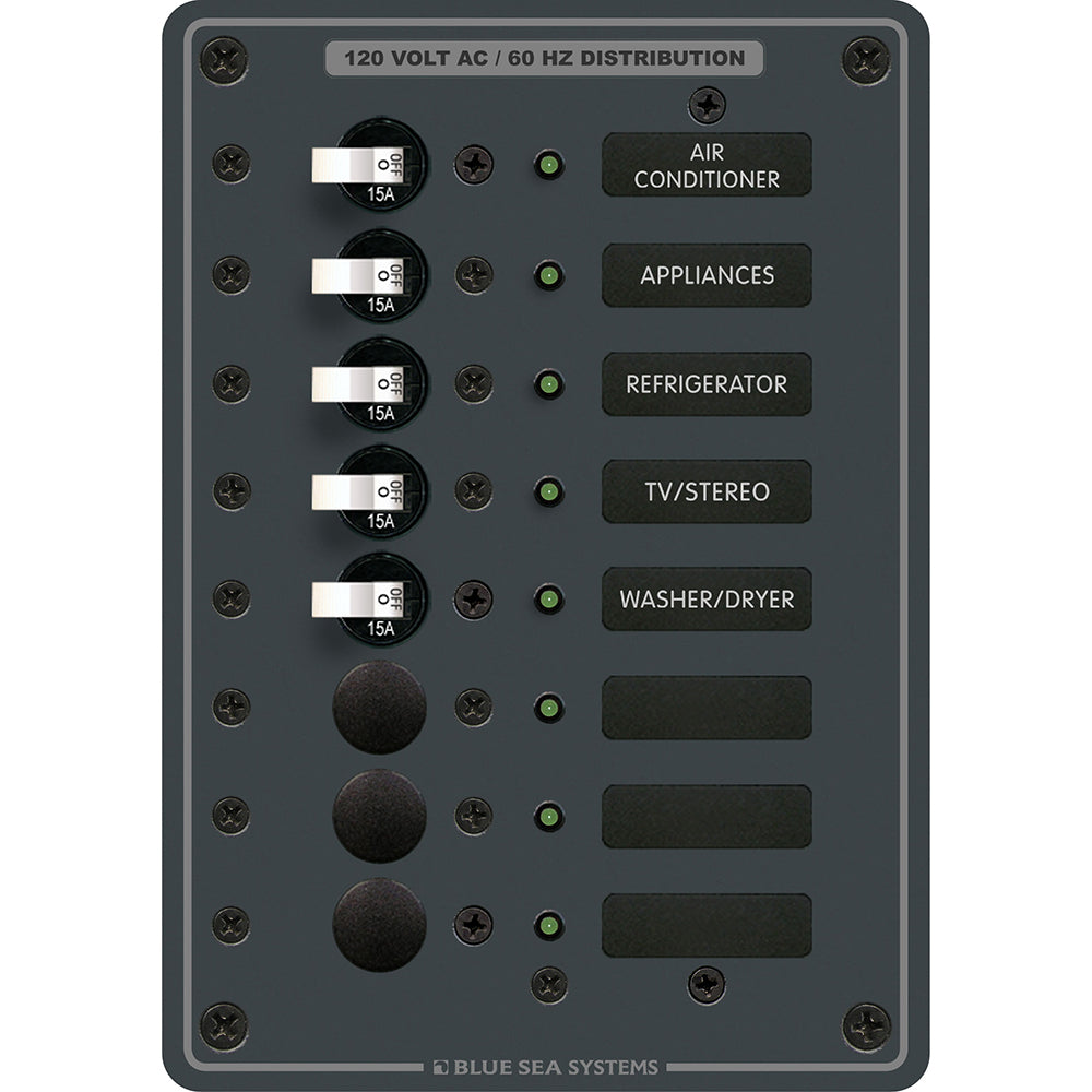 Blue Sea 8059 AC 8 Position Toggle Circuit Breaker Panel [8059] - First Stop Marine