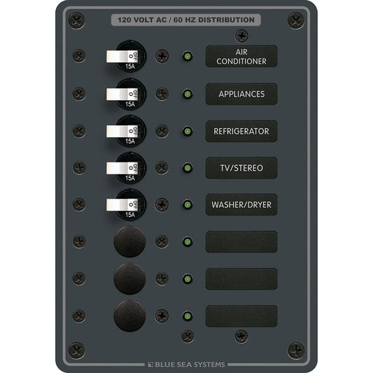 Blue Sea 8059 AC 8 Position Toggle Circuit Breaker Panel [8059] - First Stop Marine