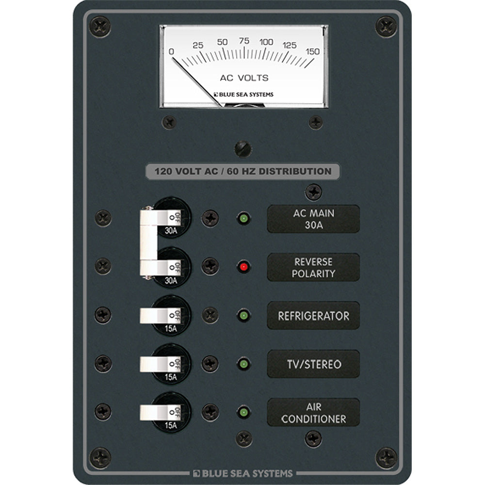 Blue Sea 8043 AC Main +3 Positions Toggle Circuit Breaker Panel - White Switches [8043] - First Stop Marine