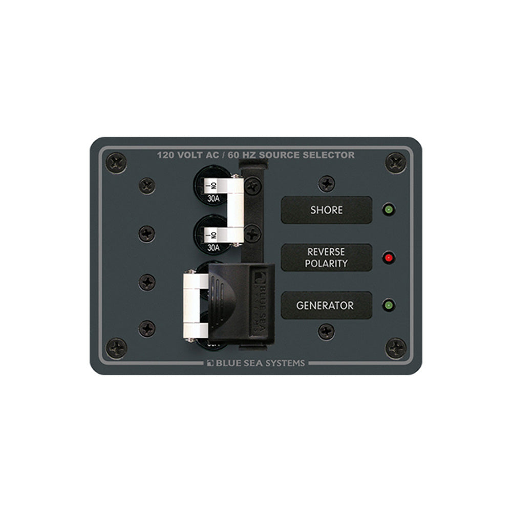 Blue Sea 8032 AC Toggle Source Selector 120V AC - 30AMP - White Switches [8032] - First Stop Marine