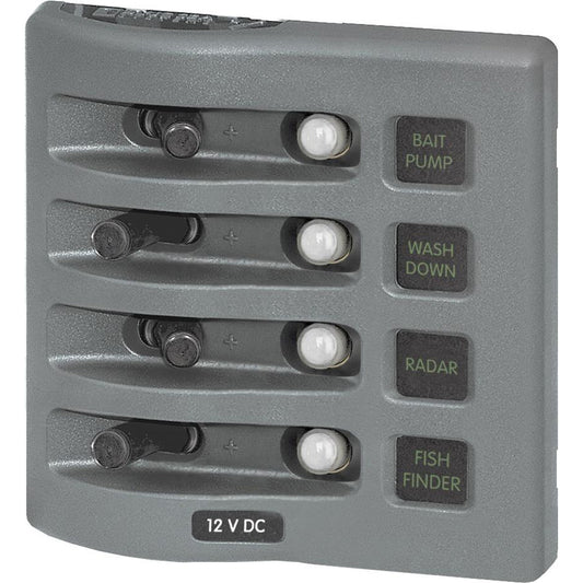 Blue Sea 4374 WeatherDeck Water Resistant Circuit Breaker Panel - 4 Position - Grey [4374] - First Stop Marine