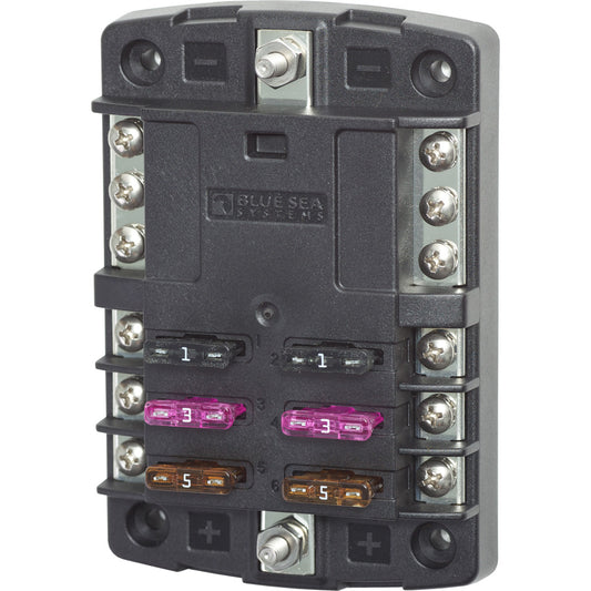 Blue Sea 5030 ST Blade Fuse Block w/o Cover - 6 Circuit w/Negative Bus [5030] - First Stop Marine