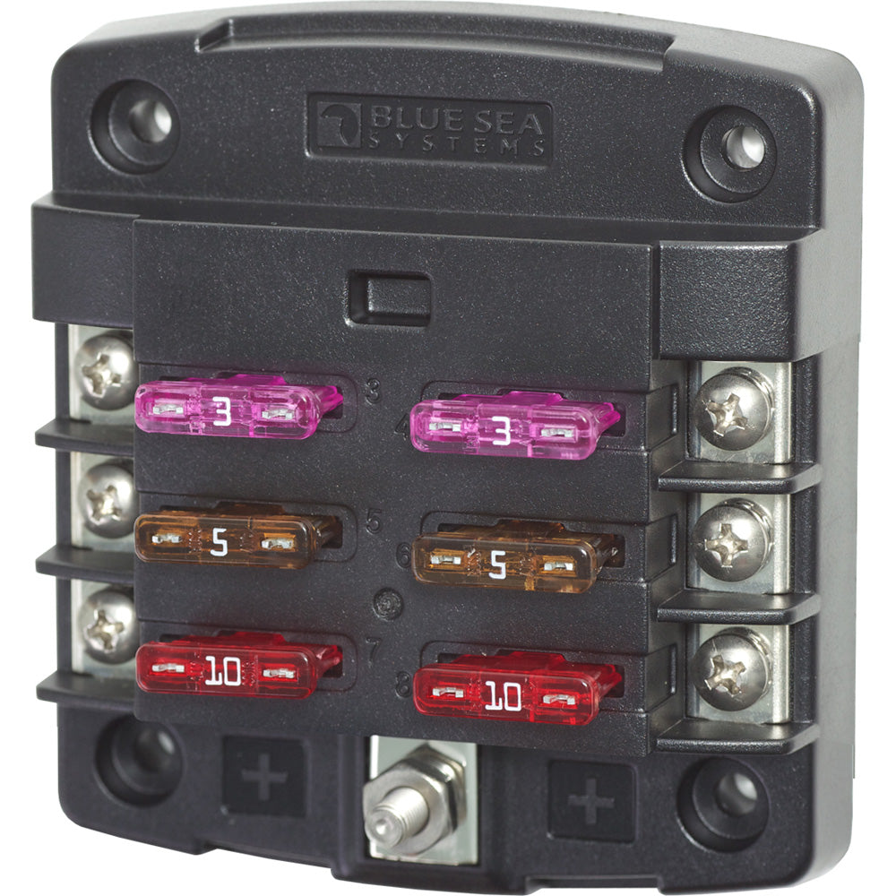 Blue Sea 5033 ST Blade Fuse Block w/out Cover - 6 Circuit w/out Negative Bus [5033] - First Stop Marine