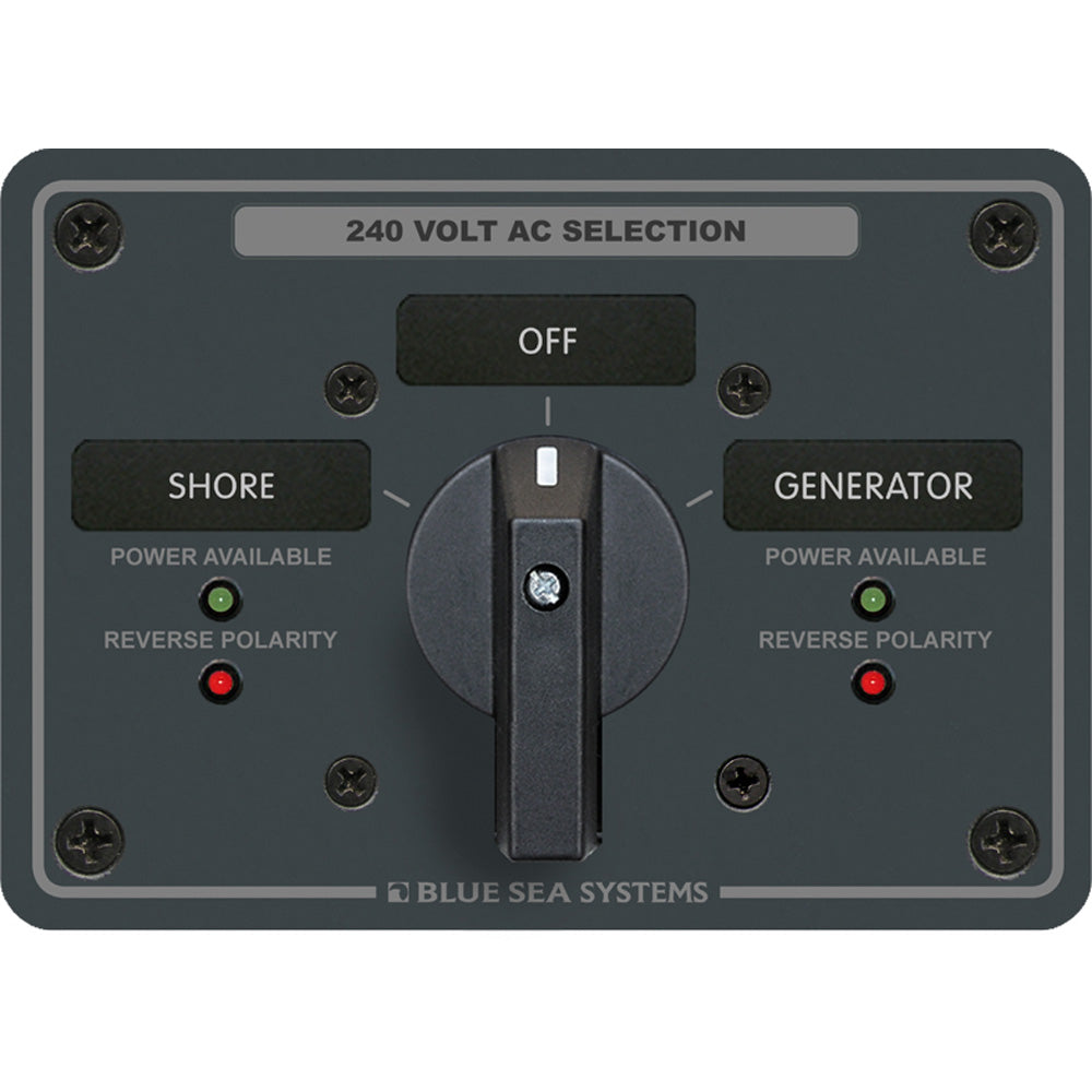 Blue Sea 8363 AC Rotary Switch Panel 65 Ampere 2 Positions + OFF, 3 Pole [8363] - First Stop Marine