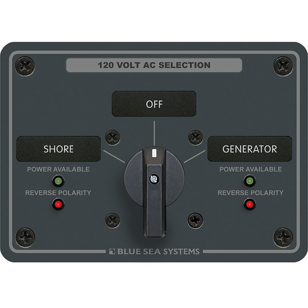 Blue Sea 8367 AC Rotary Switch Panel 30 Ampere 2 Positions + OFF, 2 Pole [8367] - First Stop Marine