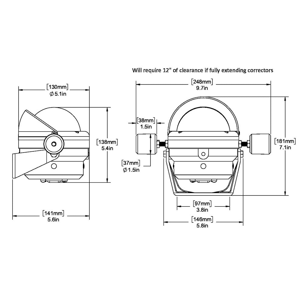 Ritchie HB-845 Helmsman Steel Boat Compass - Bracket Mount - Black [HB-845] - First Stop Marine