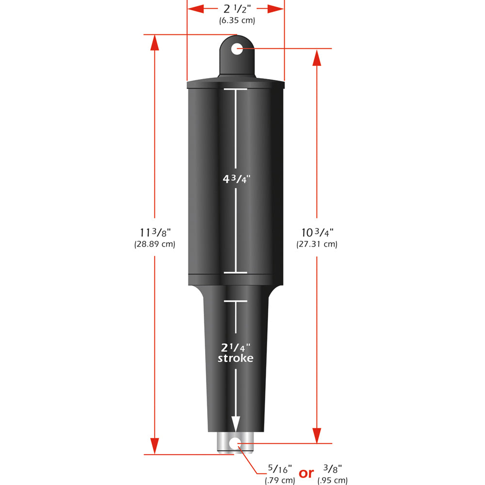 Lenco 101XD Extreme Duty Actuator - 12V - 2 1/4" Stroke - 3/8" Hardware [15056-001] - First Stop Marine