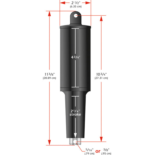 Lenco 101XD Extreme Duty Actuator - 12V - 2 1/4" Stroke - 3/8" Hardware [15056-001] - First Stop Marine