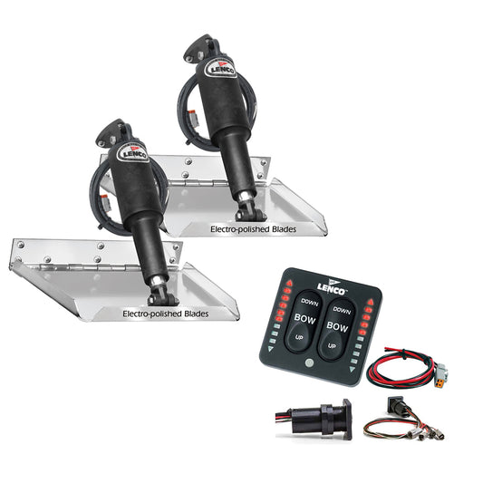 Lenco 12" x 9" Standard Performance Trim Tab Kit w/LED Indicator Switch Kit 12V [RT12X9I] - First Stop Marine