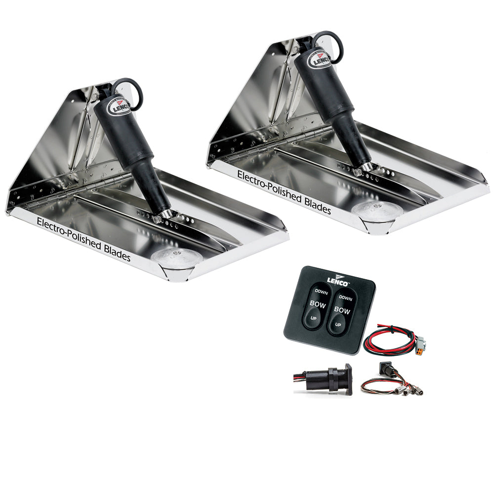 Lenco 16" x 12" Heavy Duty Performance Trim Tab Kit w/Standard Tactile Switch Kit 12V [RT16X12HD] - First Stop Marine