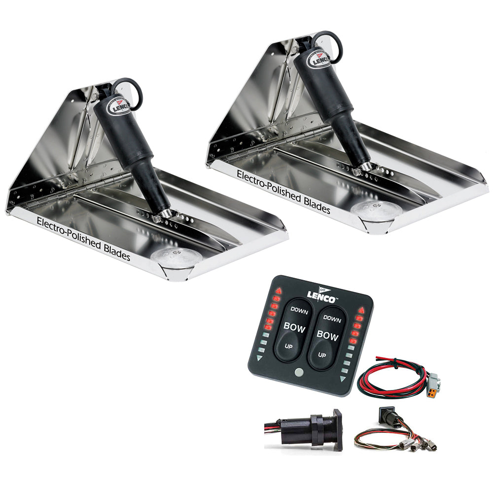 Lenco 16" x 12" Heavy Duty Performance Trim Tab Kit w/LED Indicator Switch Kit 12V [RT16X12HDI] - First Stop Marine