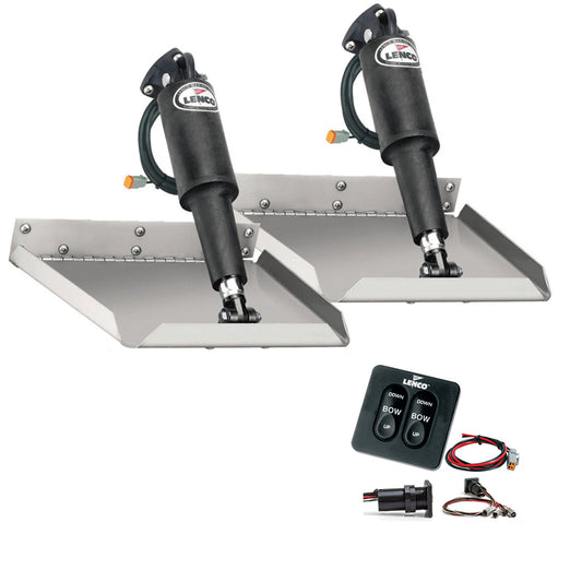 Lenco 9" x 9" Edgemount Trim Tab Kit w/Standard Tactile Switch Kit 12V [TT9X9E] - First Stop Marine