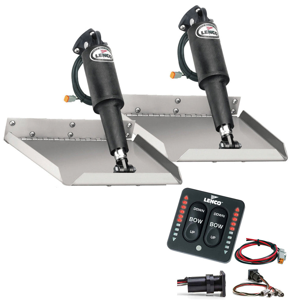 Lenco 9" x 9" Edgemount Trim Tab Kit w/LED Indicator Switch Kit 12V [TT9X9EI] - First Stop Marine