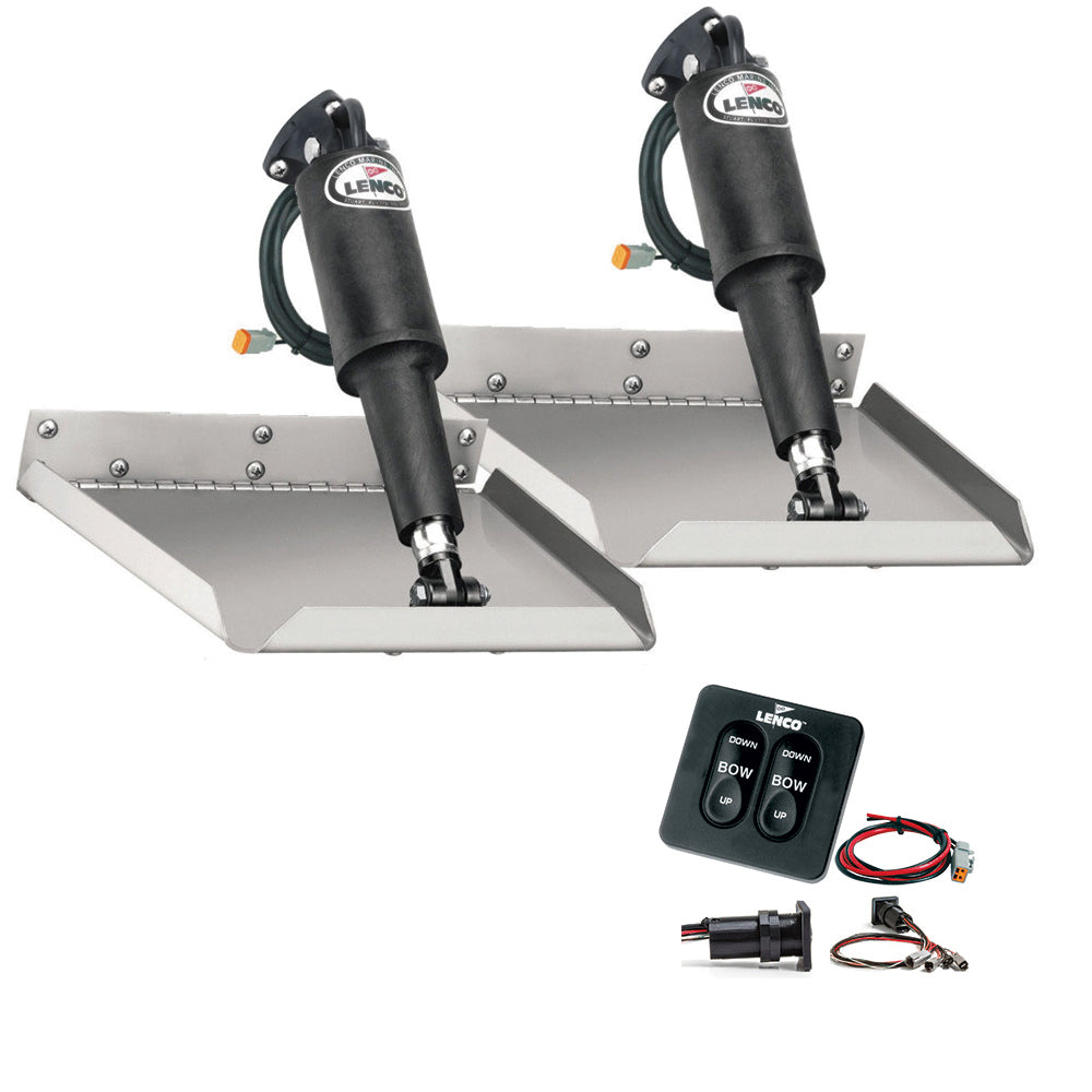 Lenco 12" x 12" Edgemount Trim Tab Kit w/Standard Tactile Switch Kit 12V [15106-102] - First Stop Marine