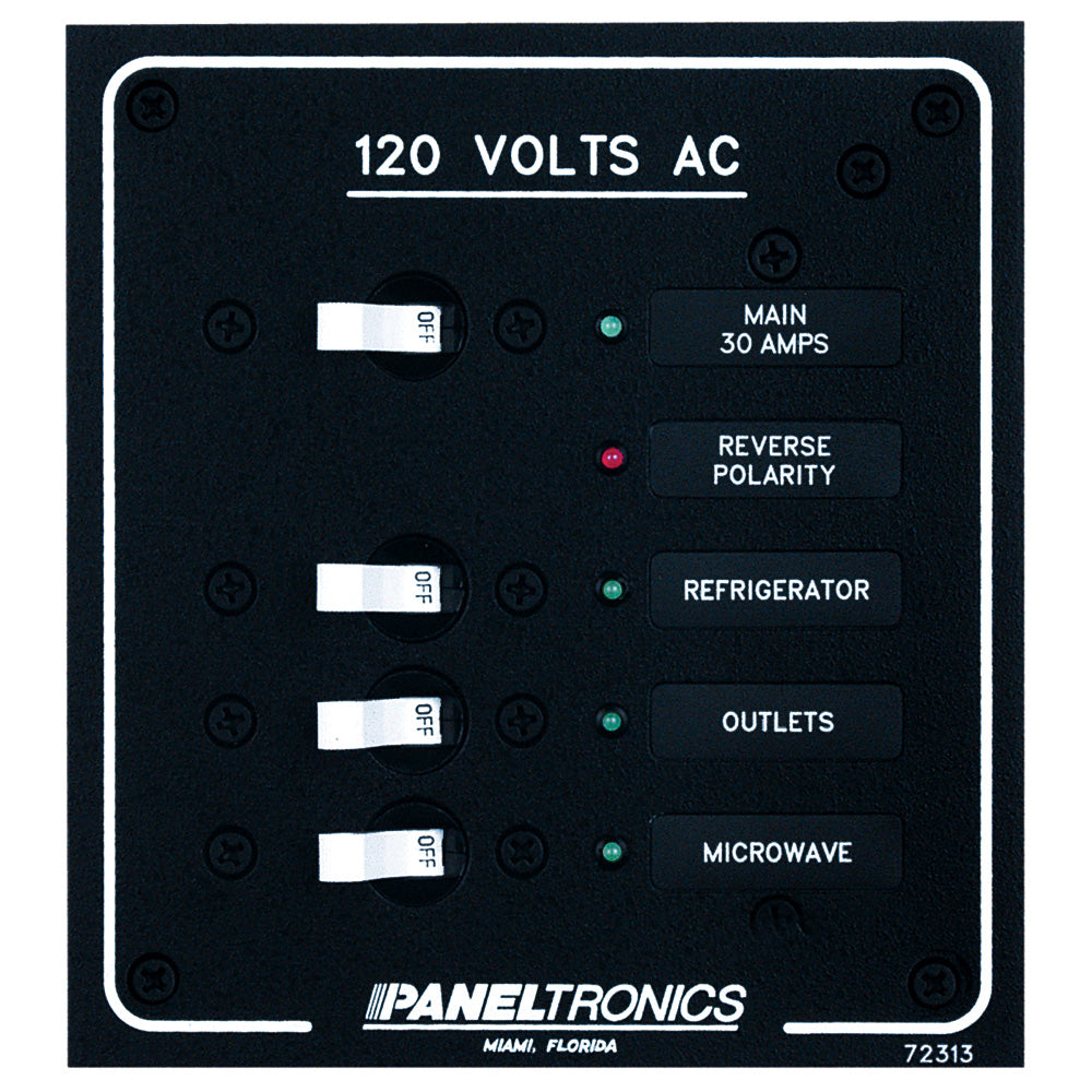 Paneltronics Standard AC 3 Position Breaker Panel & Main w/LEDs [9972313B] - First Stop Marine