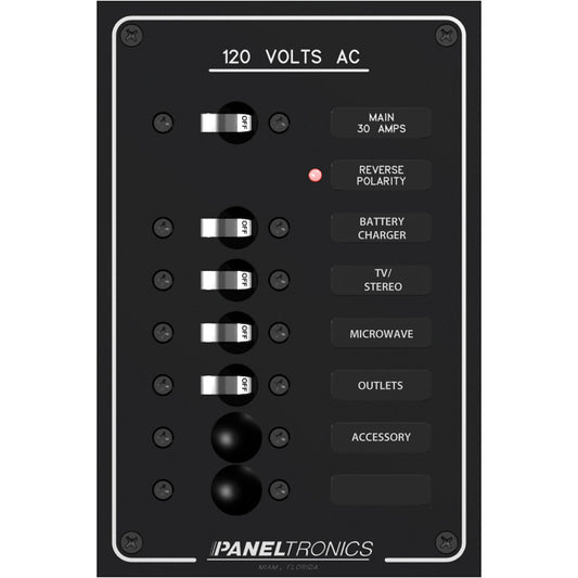 Paneltronics Standard AC 6 Position Breaker Panel & Main [9982305B] - First Stop Marine