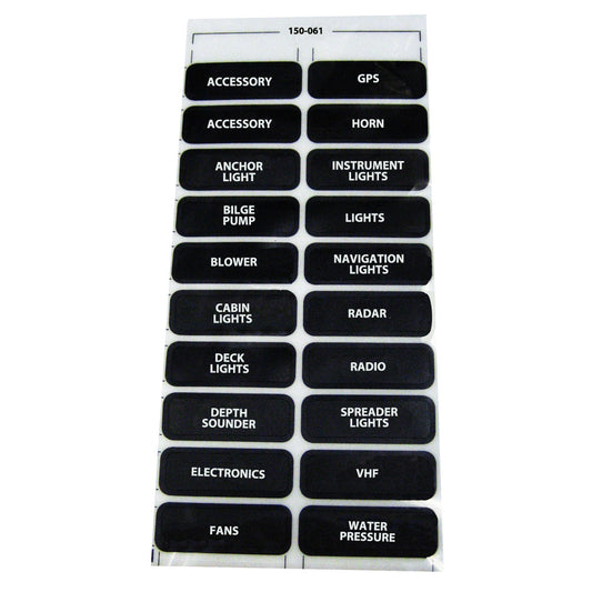 Paneltronics DC-20 Assorted Label Sheet [150-061] - First Stop Marine