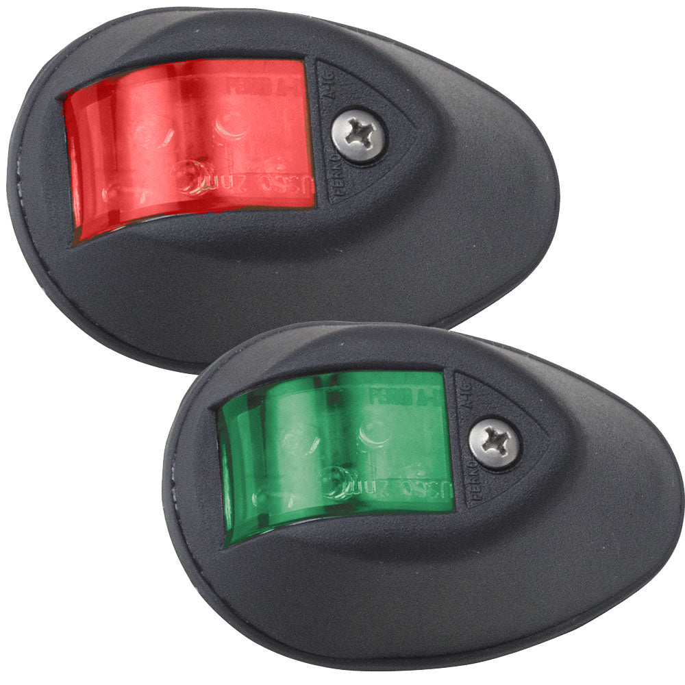 Perko LED Sidelights - Red/Green - 12V - Black Housing [0602DP1BLK] - First Stop Marine