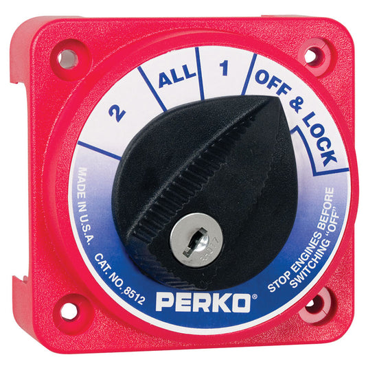 Perko Compact Medium Duty Battery Selector Switch w/Key Lock [8512DP] - First Stop Marine