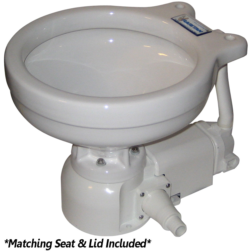 Raritan Sea Era Electric Toilet - Marine Size - Integral Pump - Straight  90 Discharge - 12v [160MI012] - First Stop Marine