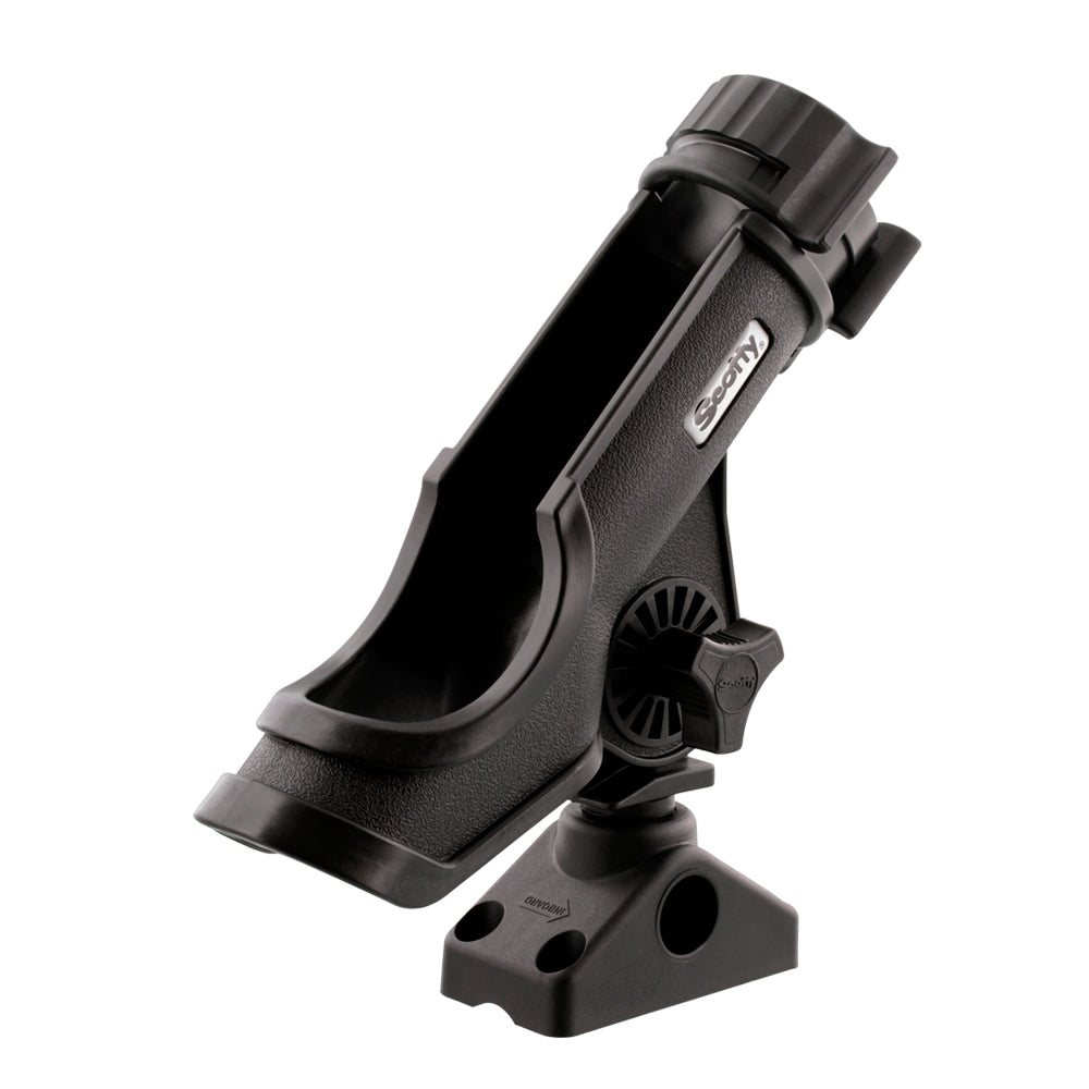 Scotty Powerlock Rod Holder Black w/241 Side/Deck Mount [230-BK] - First Stop Marine