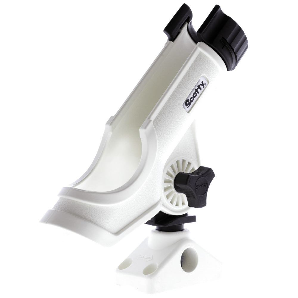 Scotty Powerlock Rod Holder White w/241 Side/Deck Mount [230-WH] - First Stop Marine