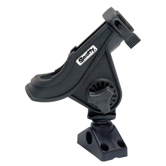 Scotty 280 Bait Caster/Spinning Rod Holder w/241 Deck/Side Mount - Black [280-BK] - First Stop Marine
