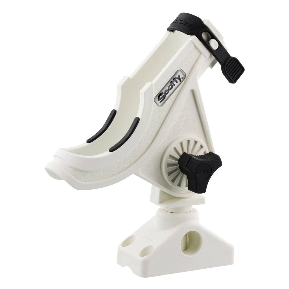 Scotty 280 Bait Caster/Spinning Rod Holder w/241 Deck/Side Mount - White [280-WH] - First Stop Marine