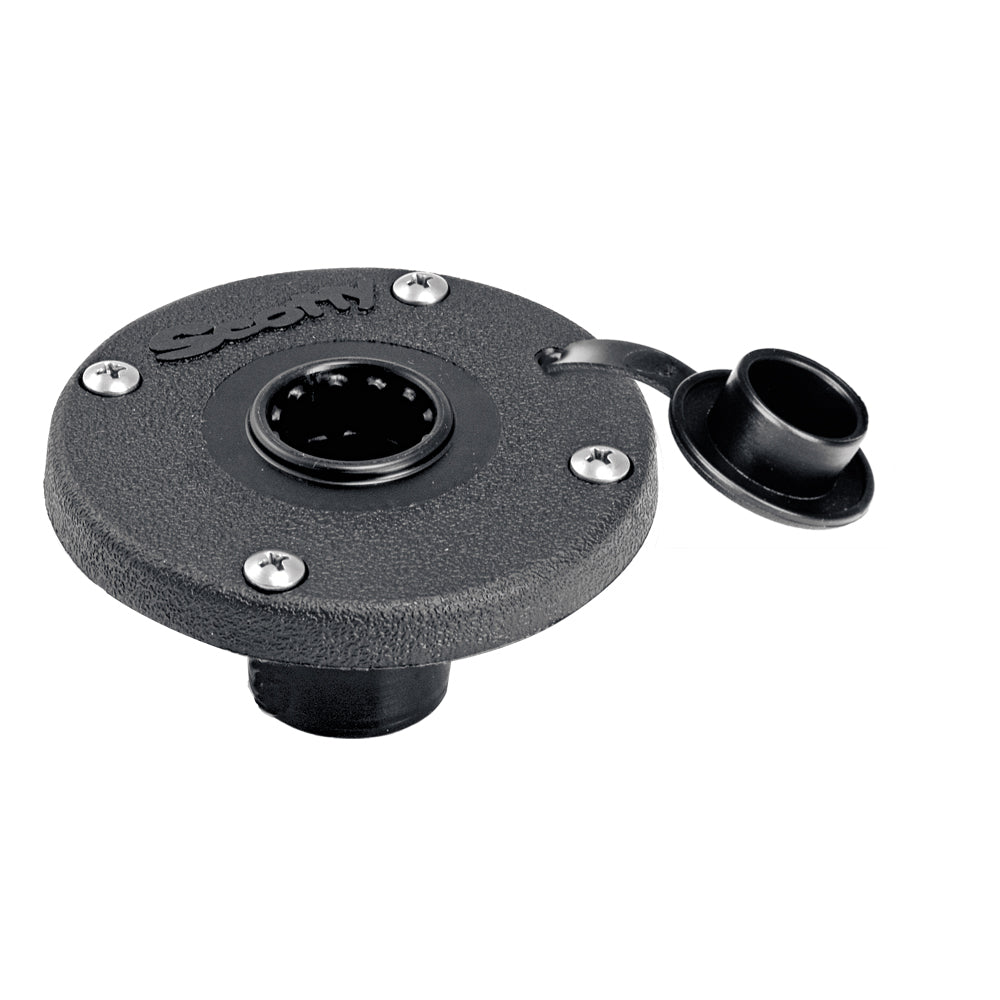 Scotty 344 Round Flush Deck Mount [344-BK] - First Stop Marine