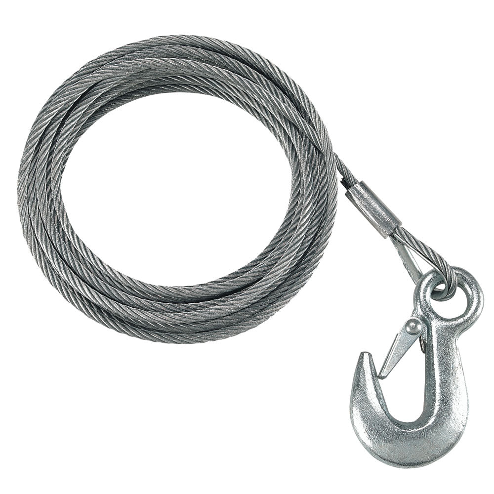 Fulton 7/32" x 50' Galvanized Winch Cable and Hook - 5,600 lbs. Breaking Strength [WC750 0100] - First Stop Marine