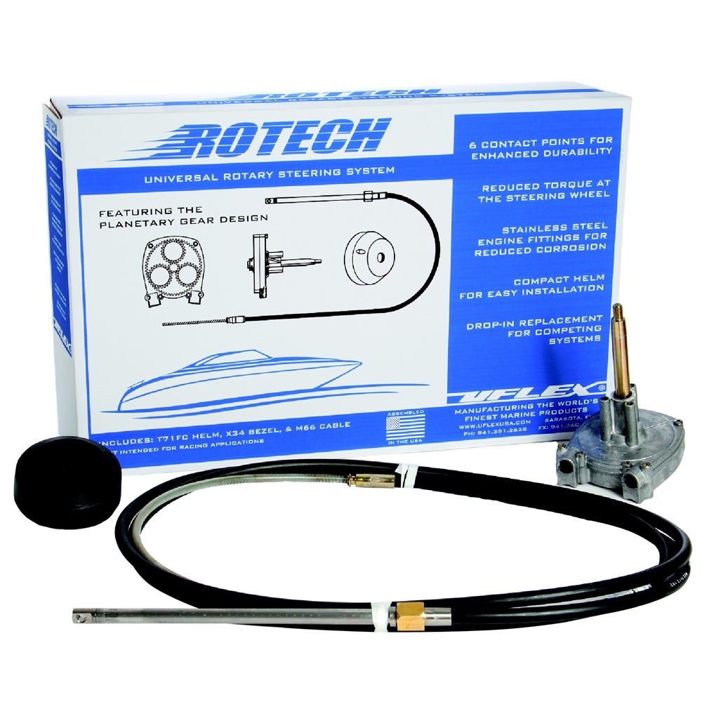 UFlex Rotech 12' Rotary Steering Package - Cable, Bezel, Helm [ROTECH12FC] - First Stop Marine