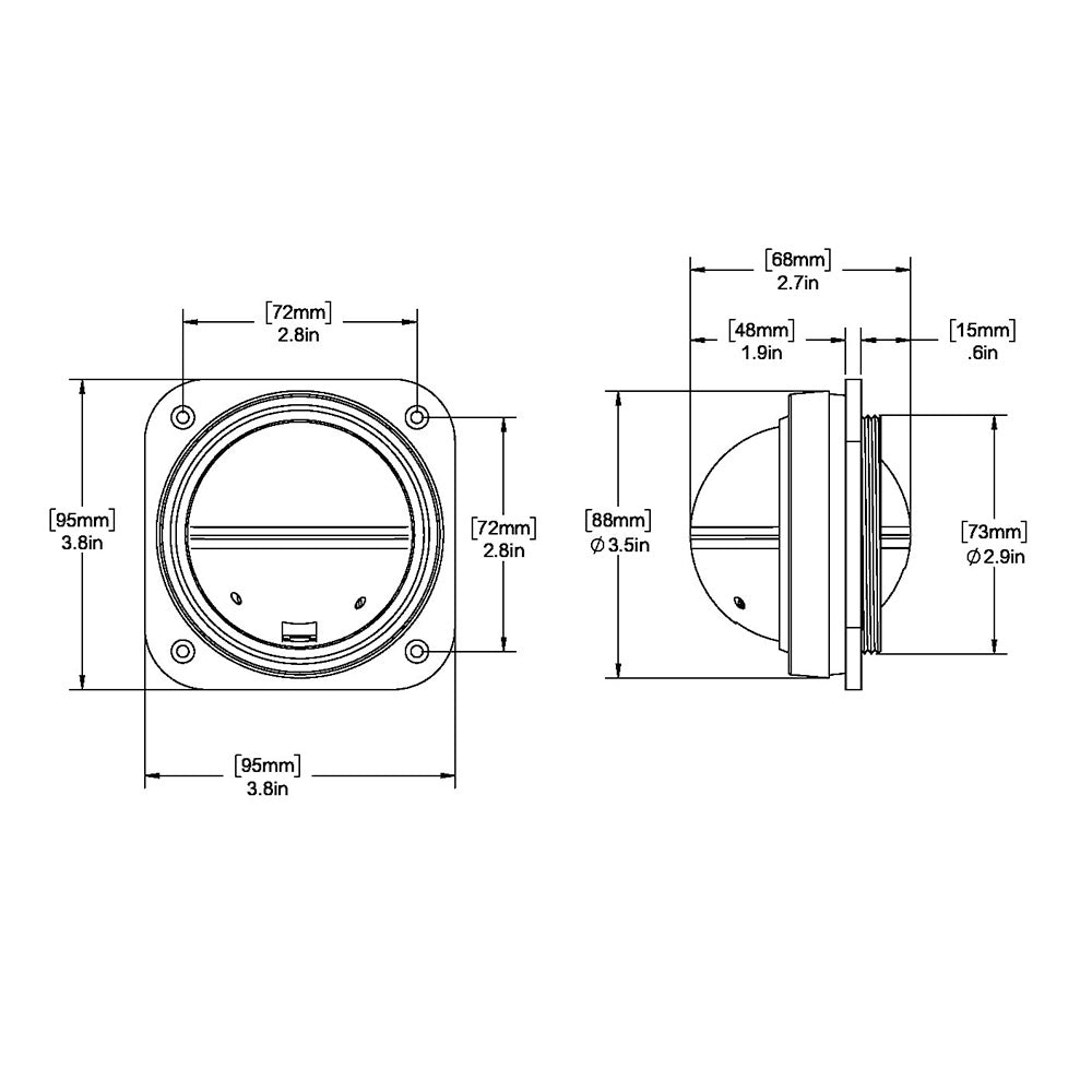 Ritchie V-527 Kayak Compass - Bulkhead Mount - White Dial [V-527] - First Stop Marine