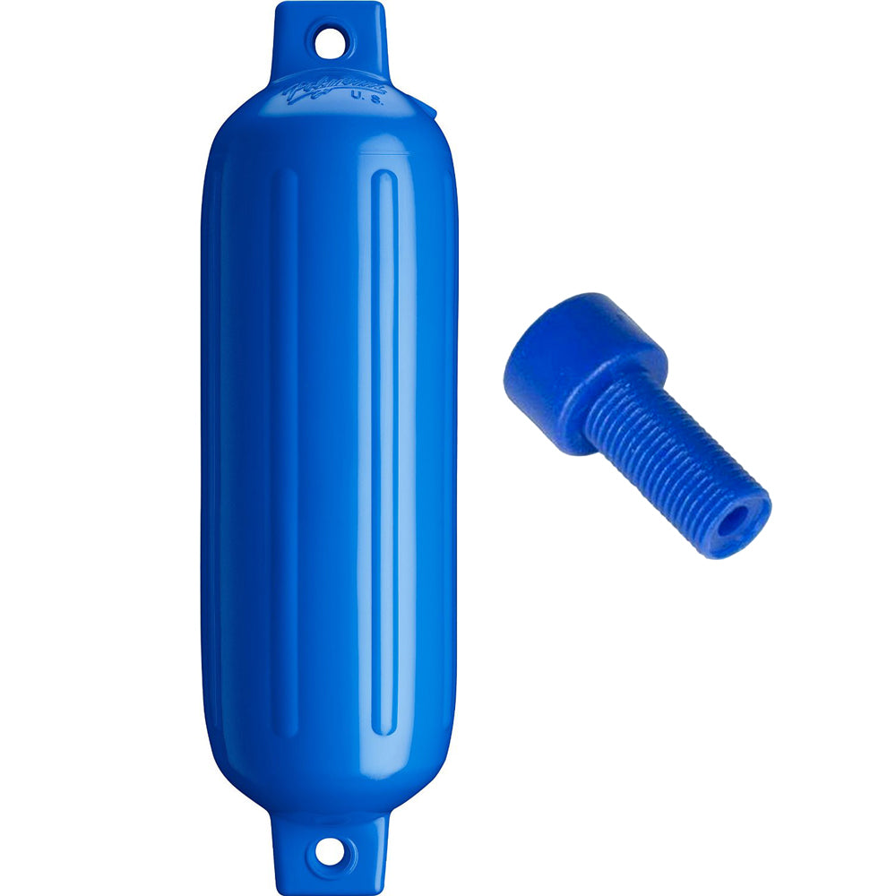 Polyform G-3 Twin Eye Fender 5.5" x 19" - Blue w/Adapter [G-3-BLUE] - First Stop Marine