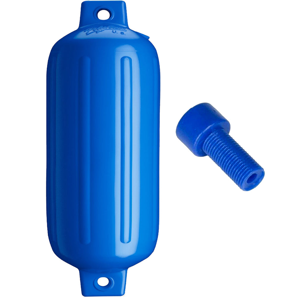 Polyform G-6 Twin Eye Fender 11" x 30" - Blue w/Adapter [G-6-BLUE] - First Stop Marine