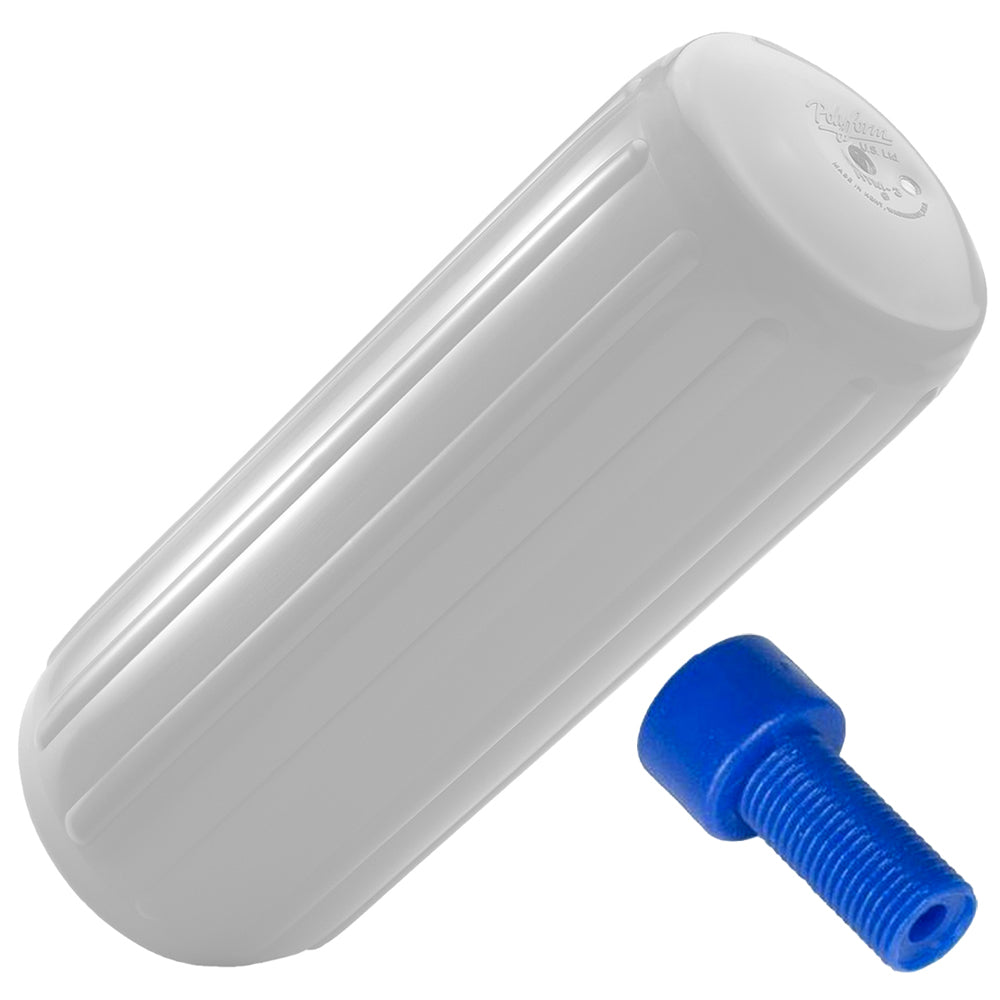 Polyform HTM-2 Fender 8.5" x 20.5" - White w/Adapter [HTM-2-WHITE] - First Stop Marine