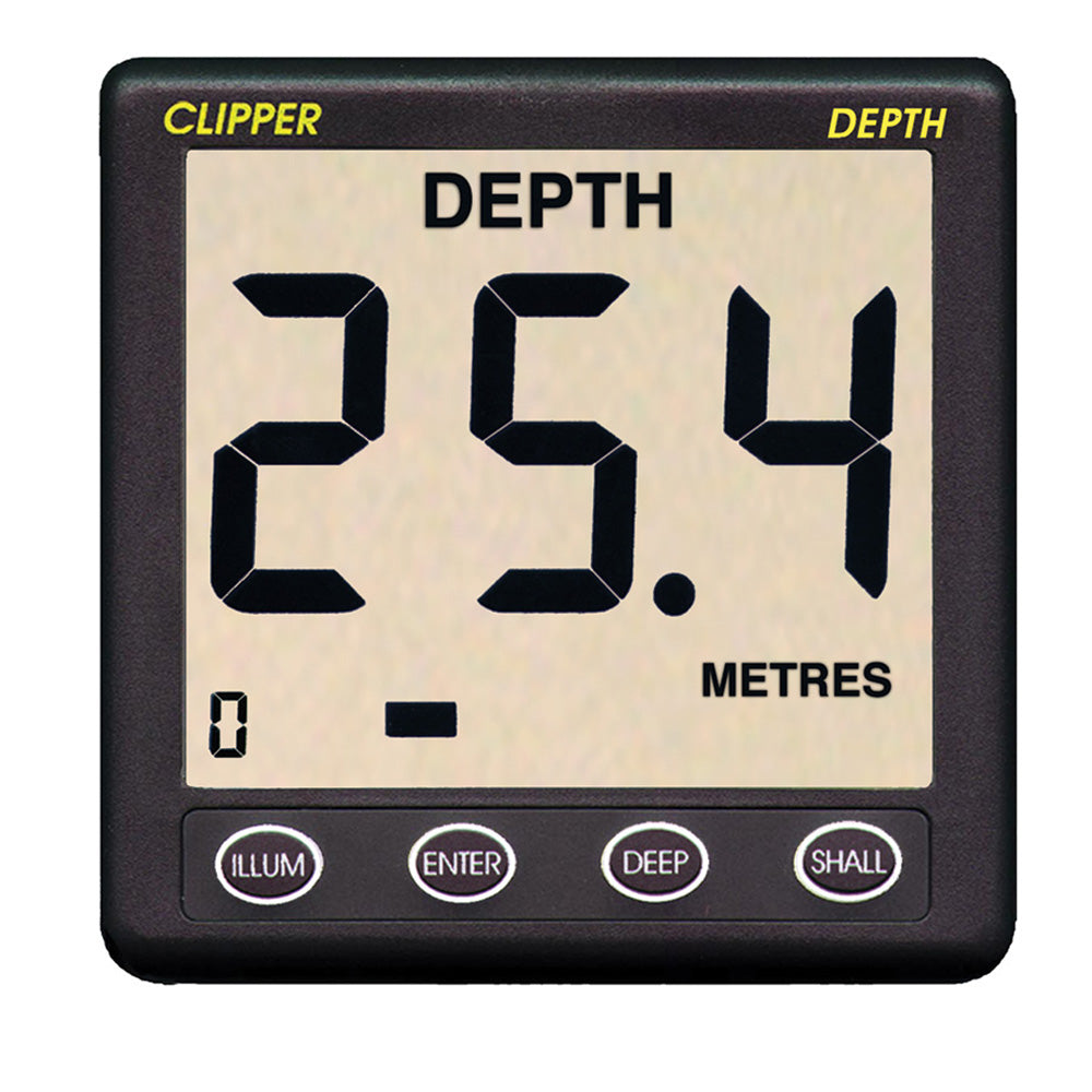 Clipper Depth Instrument w/Thru Hull Transducer & Cover [CL-D] - First Stop Marine