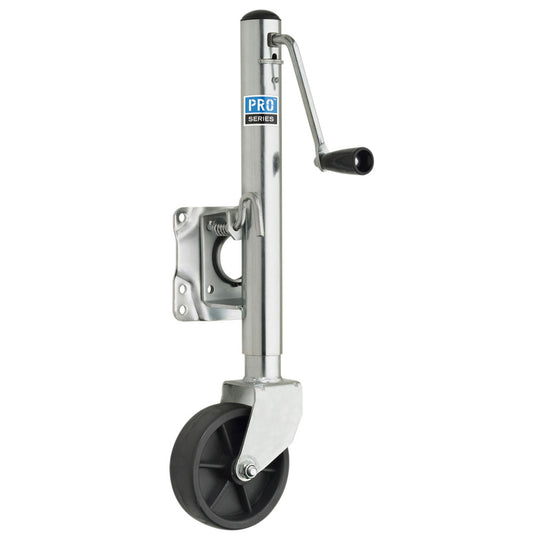 Pro Series 1000 lbs. Zinc Plated Swivel Jack w/6" Poly Wheel [EJ10000101] - First Stop Marine