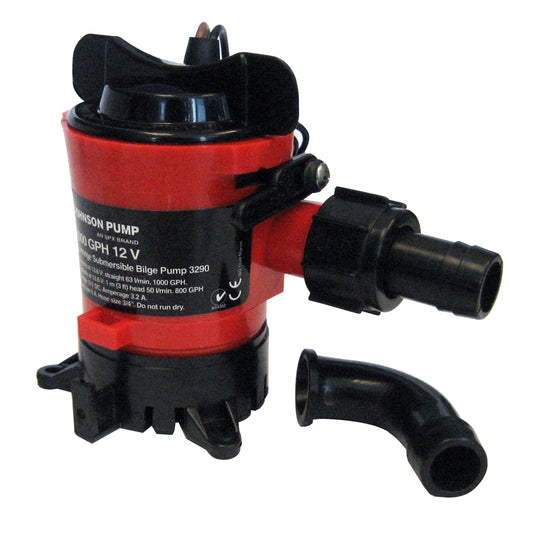 Johnson Pump 1000 GPH Bilge Pump 3/4" 12V Dura Ports [32903] - First Stop Marine